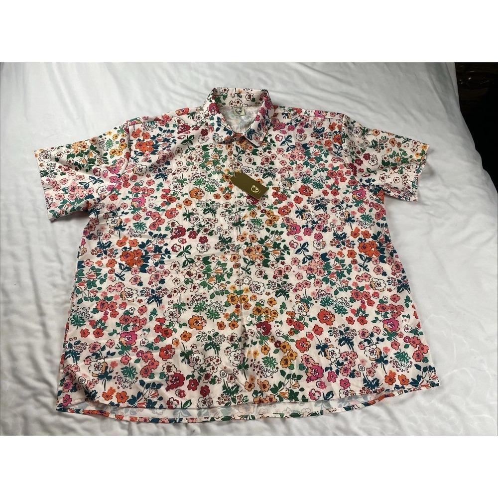 Hardaddy Shirt 3XL Hawaiian Floral Short Sleeve Button Up Camp Aloha Black White